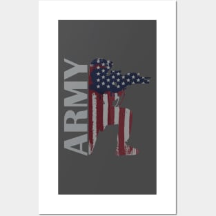 Army American Flag Soldier Posters and Art